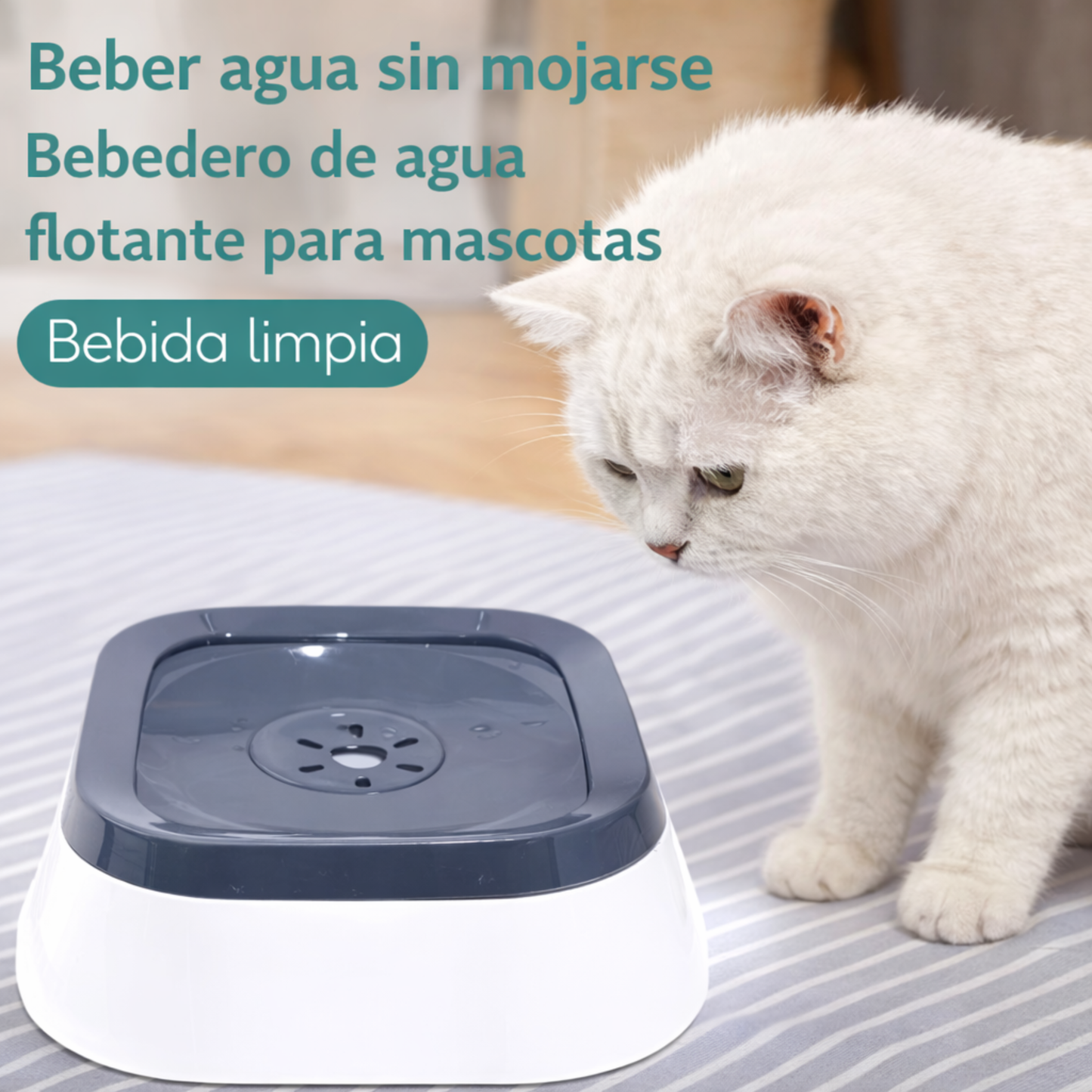 “1PC Bebedero Inteligente para Mascotas – Evita Salpicaduras, Alimentación lenta y Antideslizante”