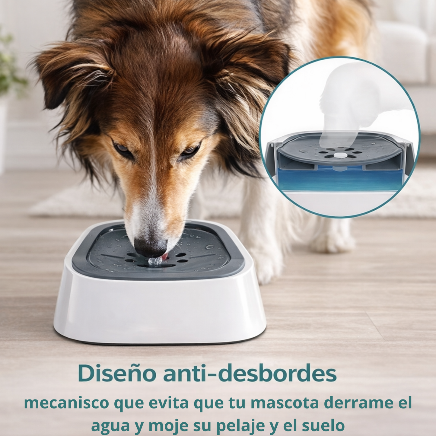 “1PC Bebedero Inteligente para Mascotas – Evita Salpicaduras, Alimentación lenta y Antideslizante”